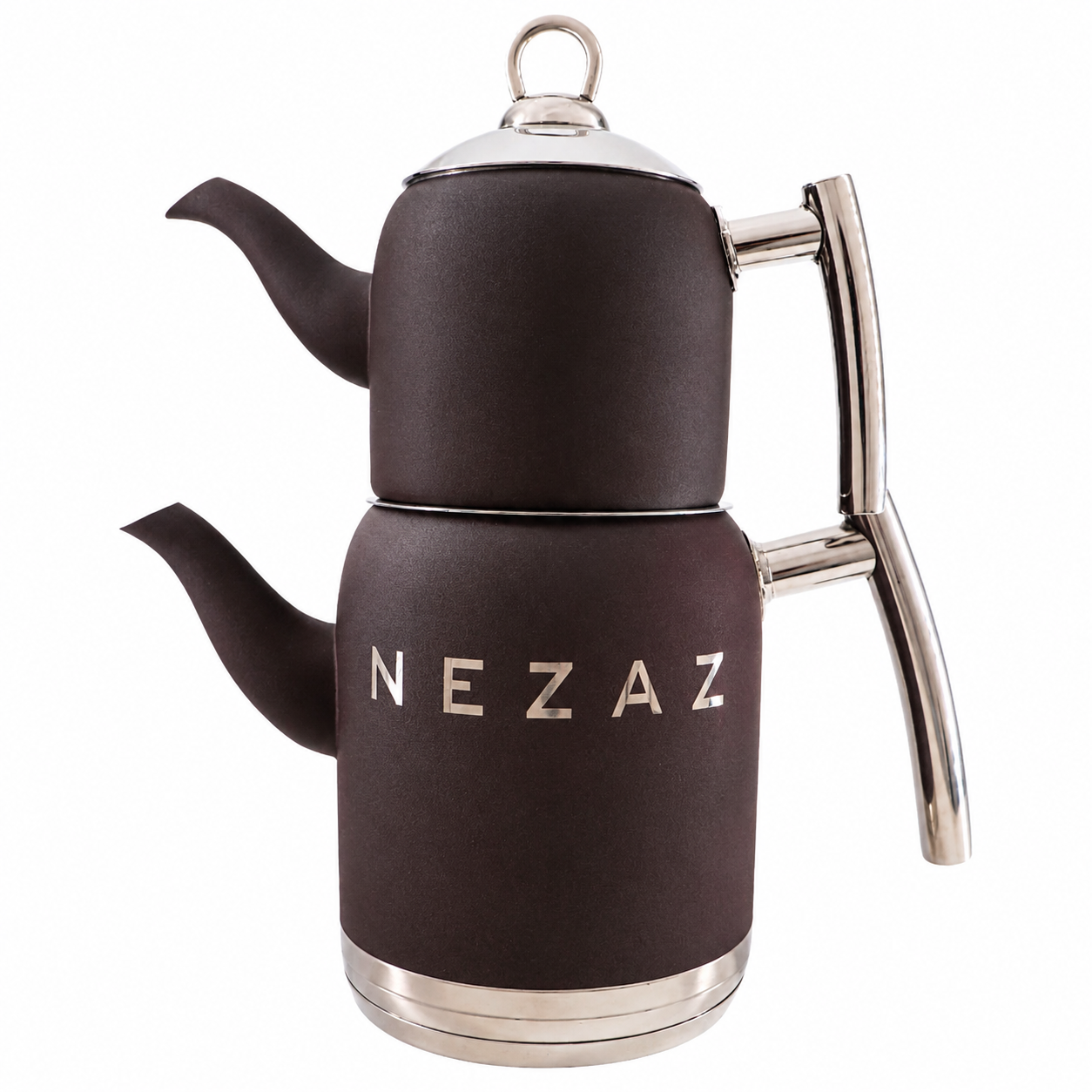 کتری و قوری استیل ۲ لیتری نزاز NEZAZ بادمجانی پاستیلی