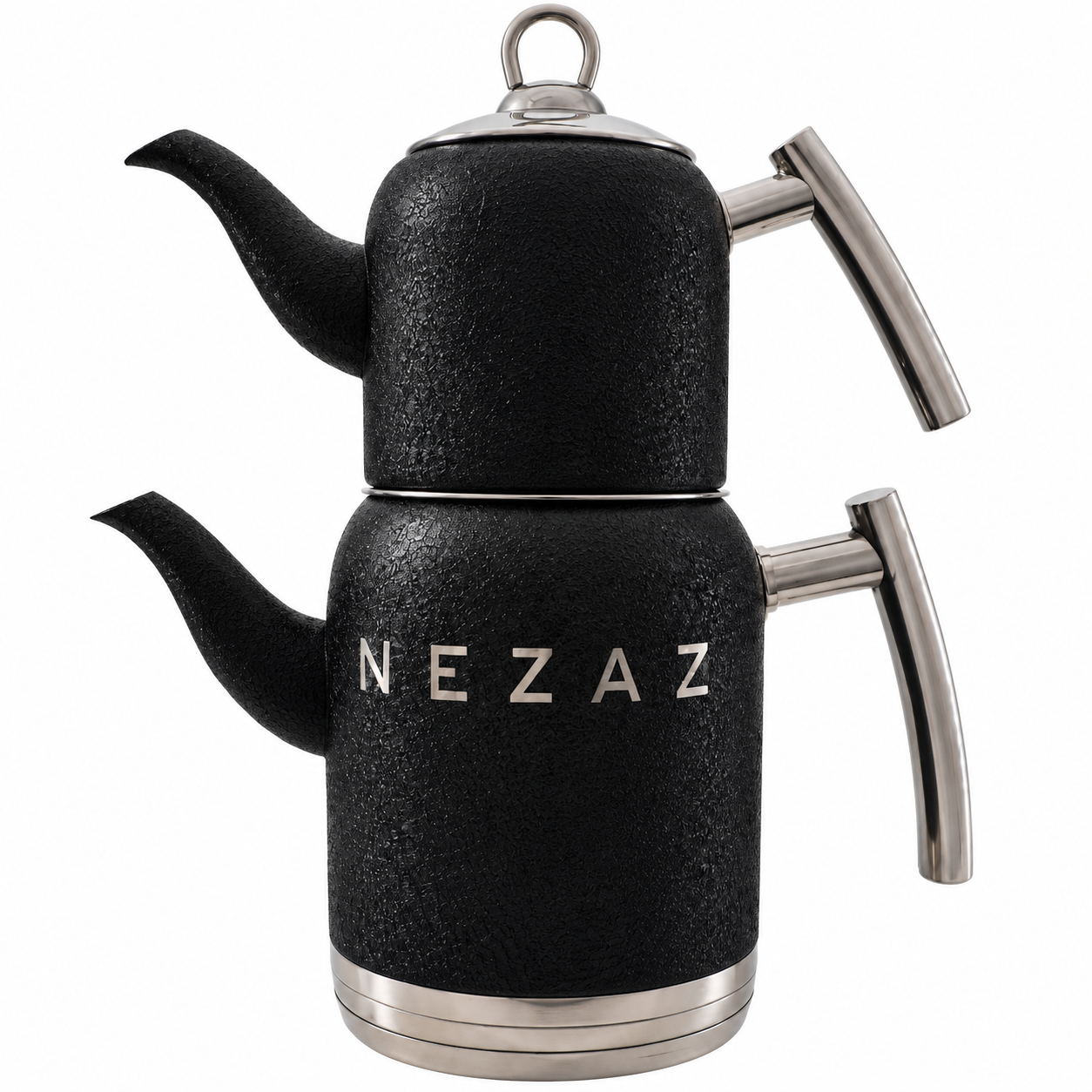 کتری و قوری استیل ۲ لیتری نزاز NEZAZ مشکی چرمی پاستیلی