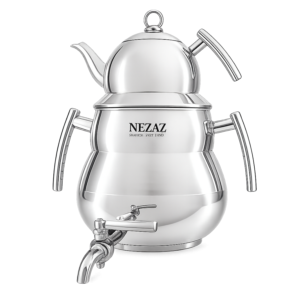 کتری قوری 6 لیتری نزاز سایه استیل NEZAZ