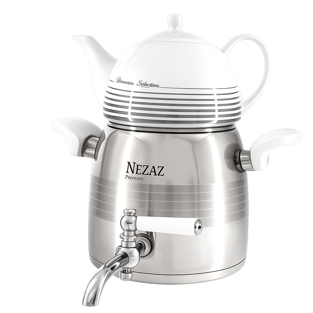 کتری و قوری نزاز هرمی 3 لیتری استیل NEZAZ