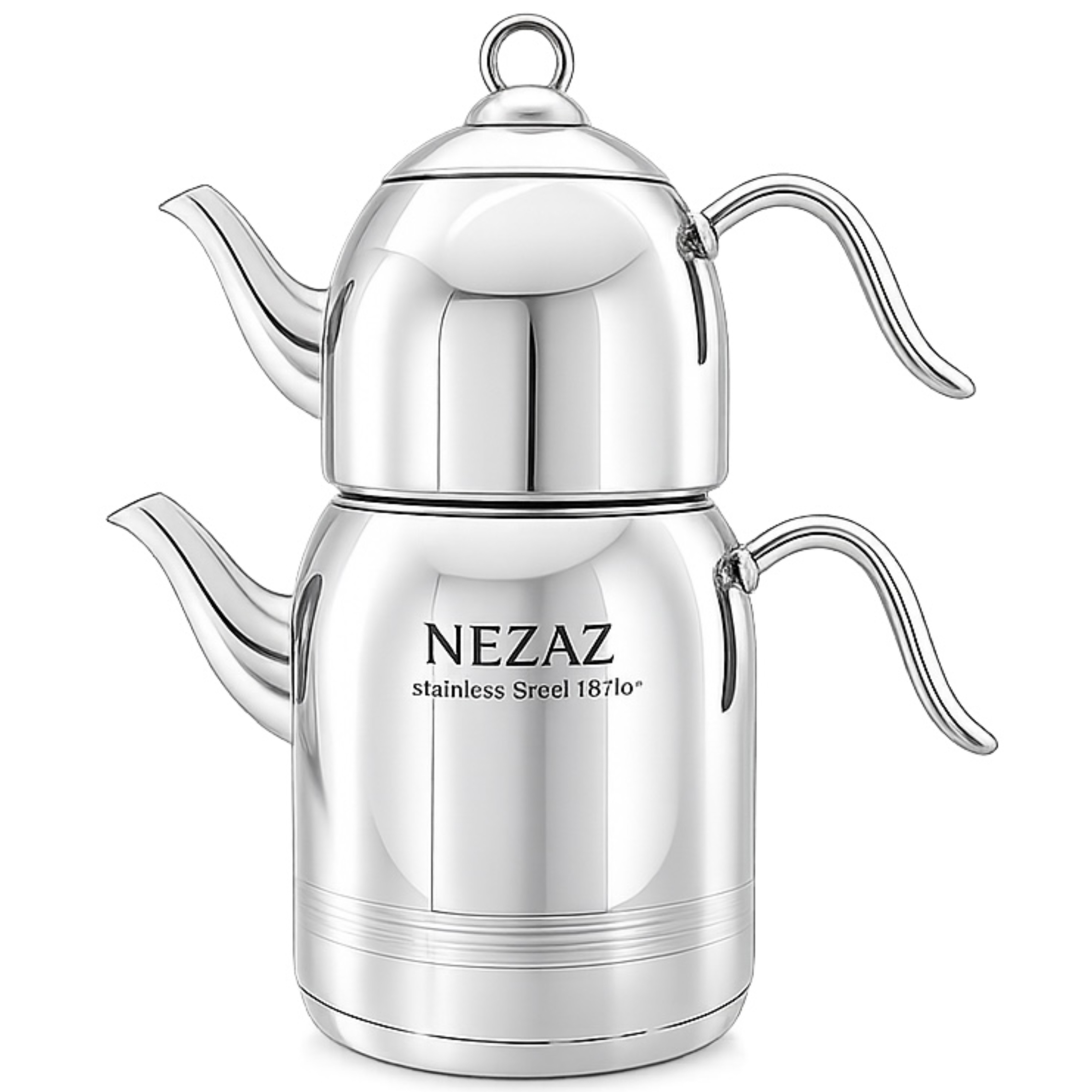 کتری و قوری 3.5 لیتری نزاز تمام استیل NEZAZ