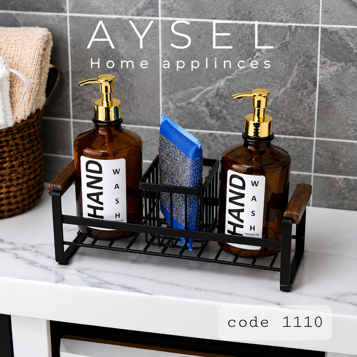 استند جا مایع کنار سینک دو قلو آیسل AYSEL کد 1110