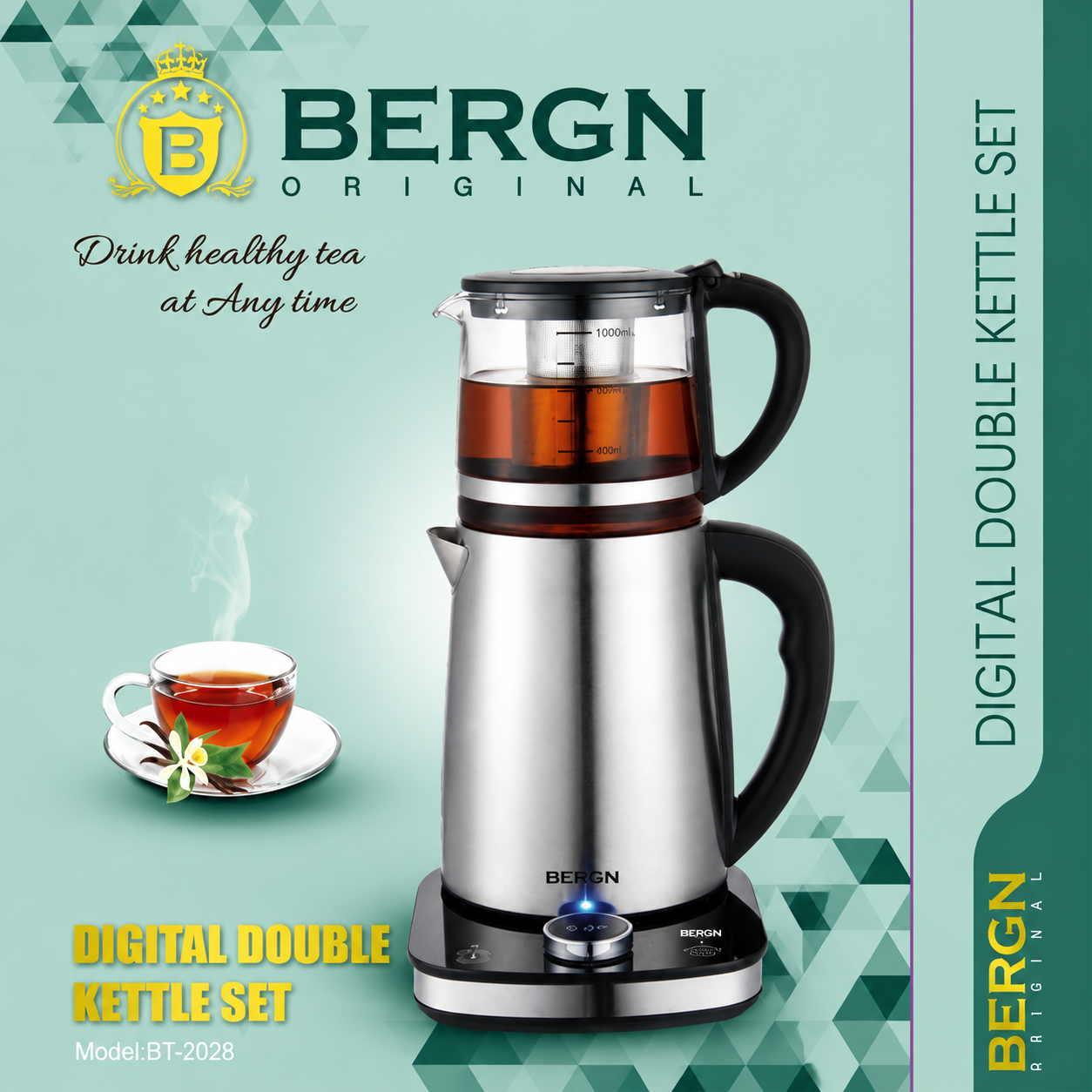چای ساز روهمی BERGN مدل BT-2028
