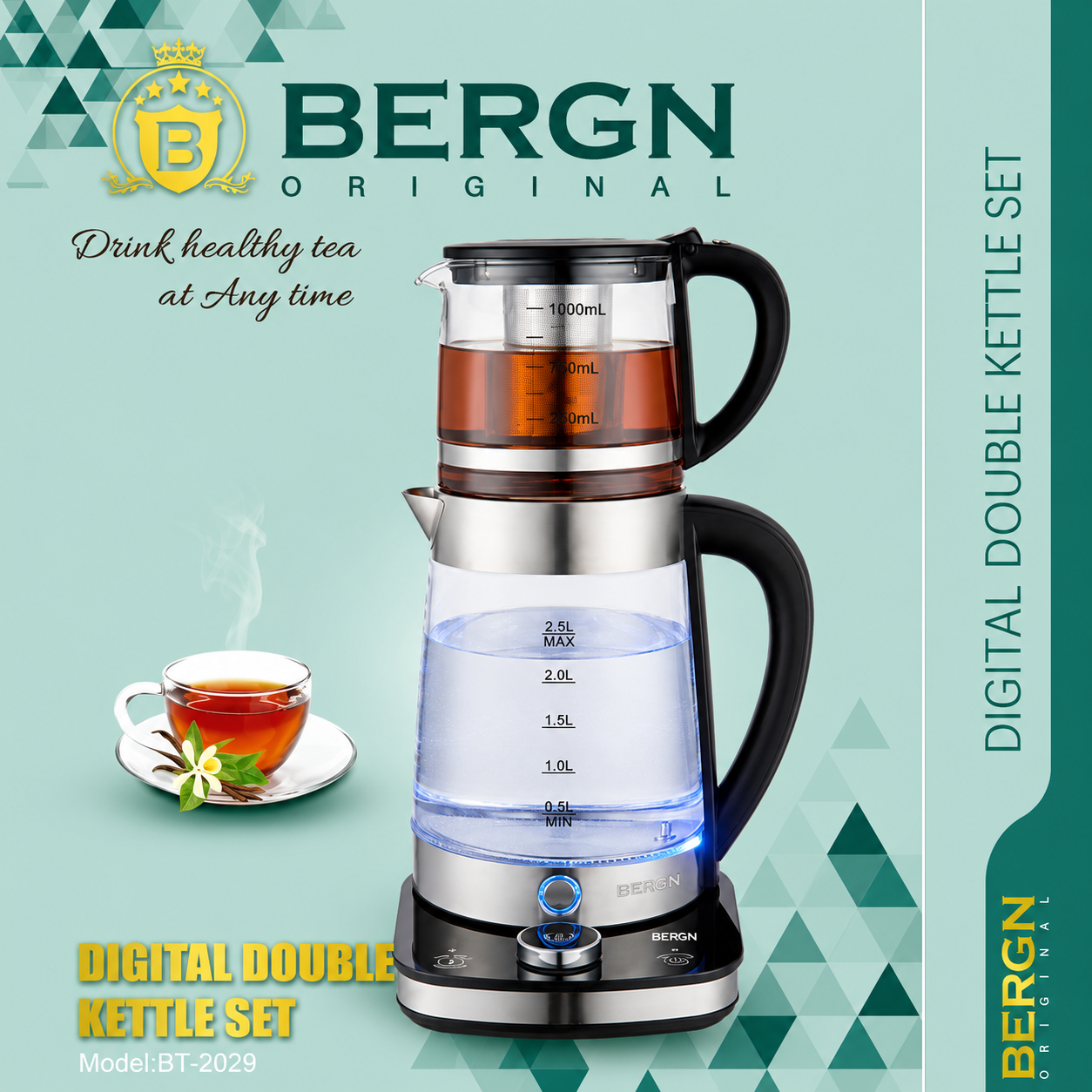 چای ساز روهمی BERGN مدل BT-2029