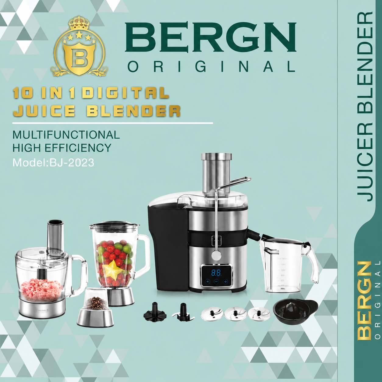 آبمیوه گیری ۱۰ کاره BERGN مدل BJ-2023
