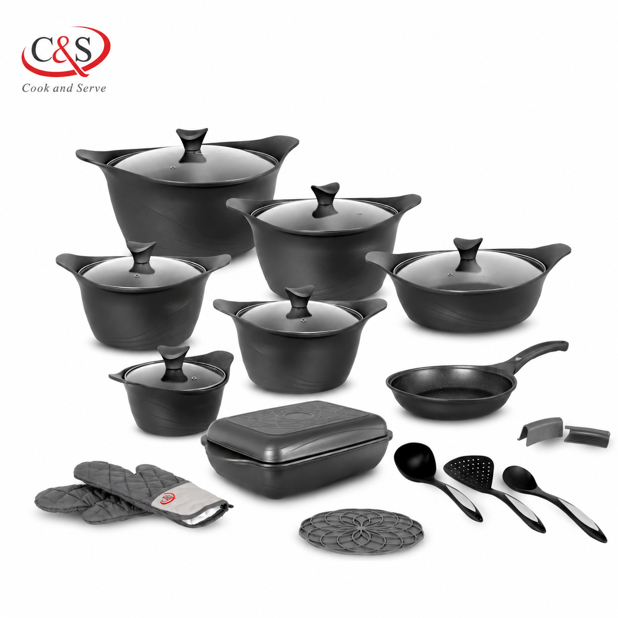 سرویس قابلمه ۲۳ پارچه هانام C&S نوک مدادی