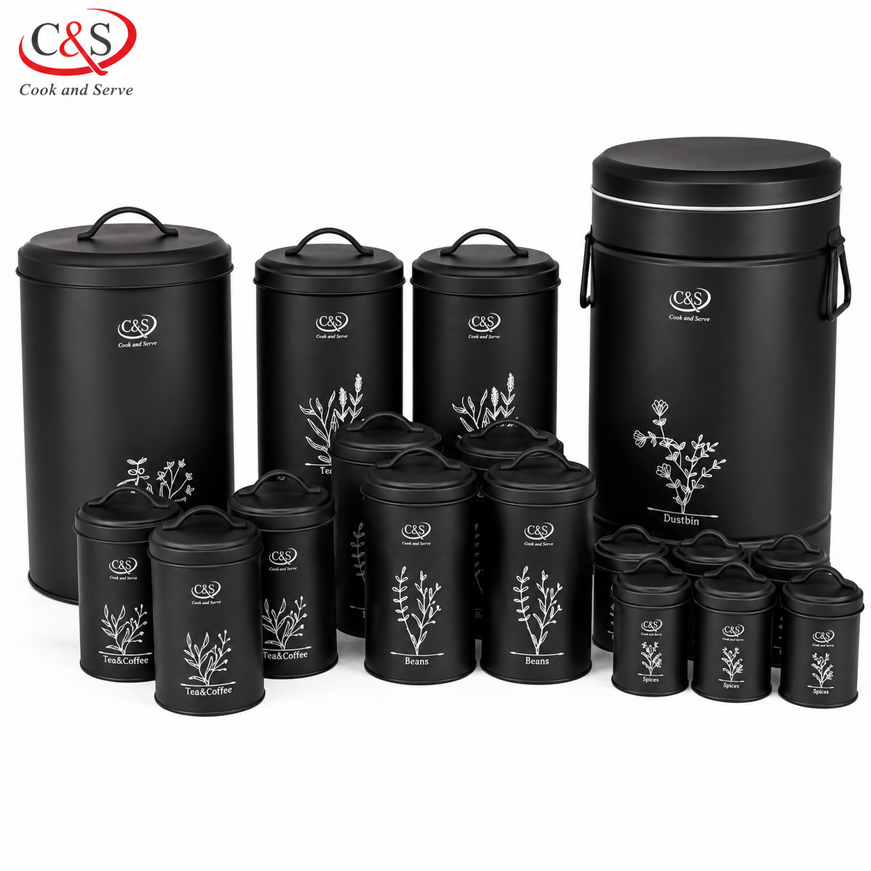 سرویس آشپزخانه الیستا ۱۷ پارچه C&S مشکی طوسی