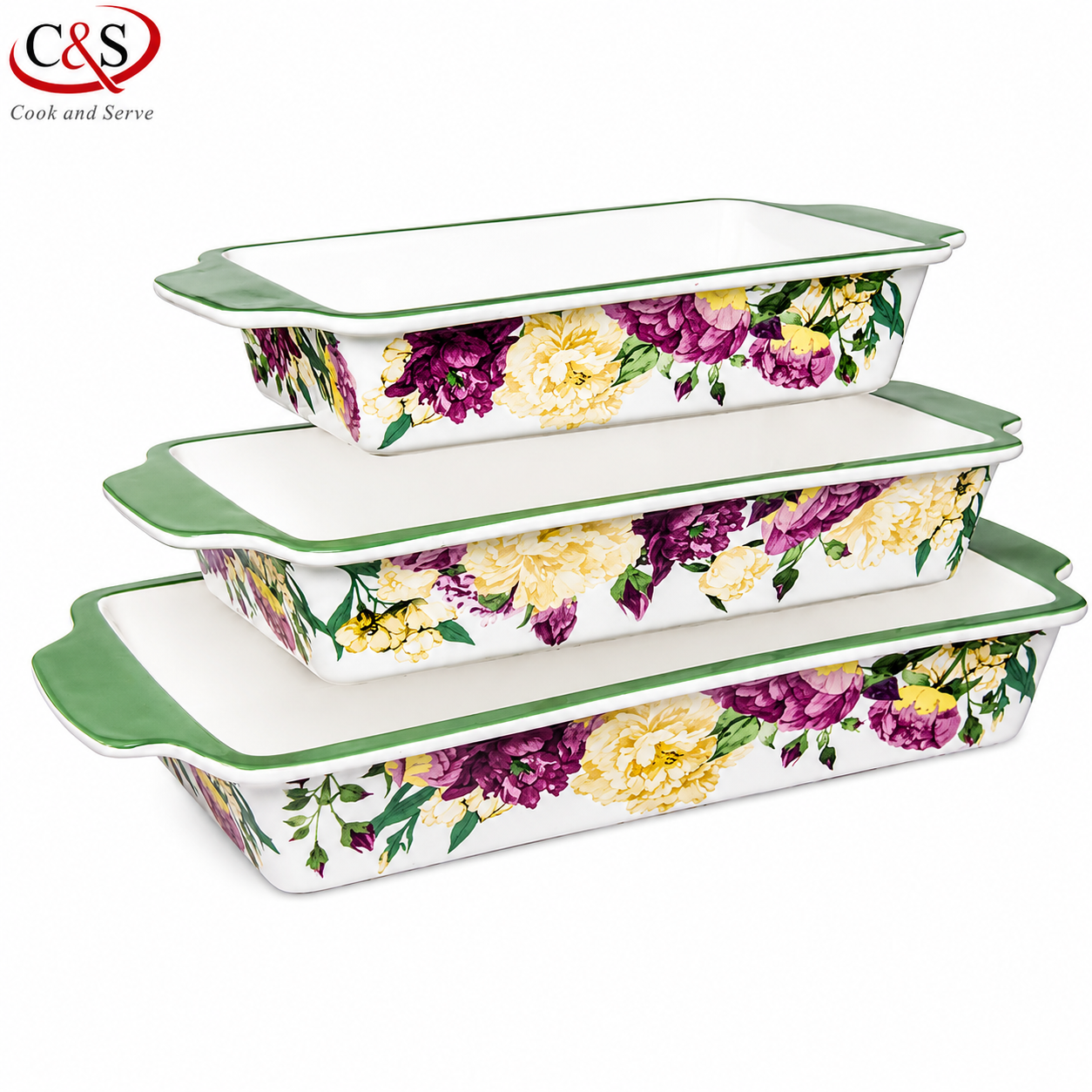 ست تابه مستطیل مالاگا سری A سه پارچه C&S