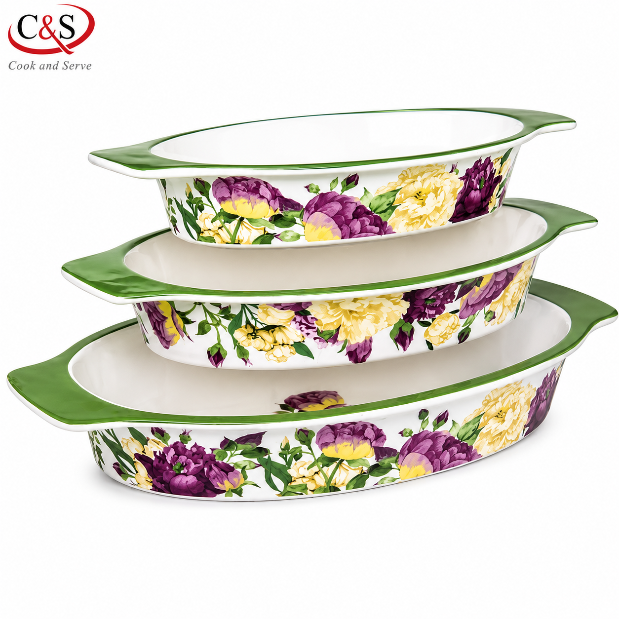 ست تابه بیضی مالاگا سری A سه پارچه C&S