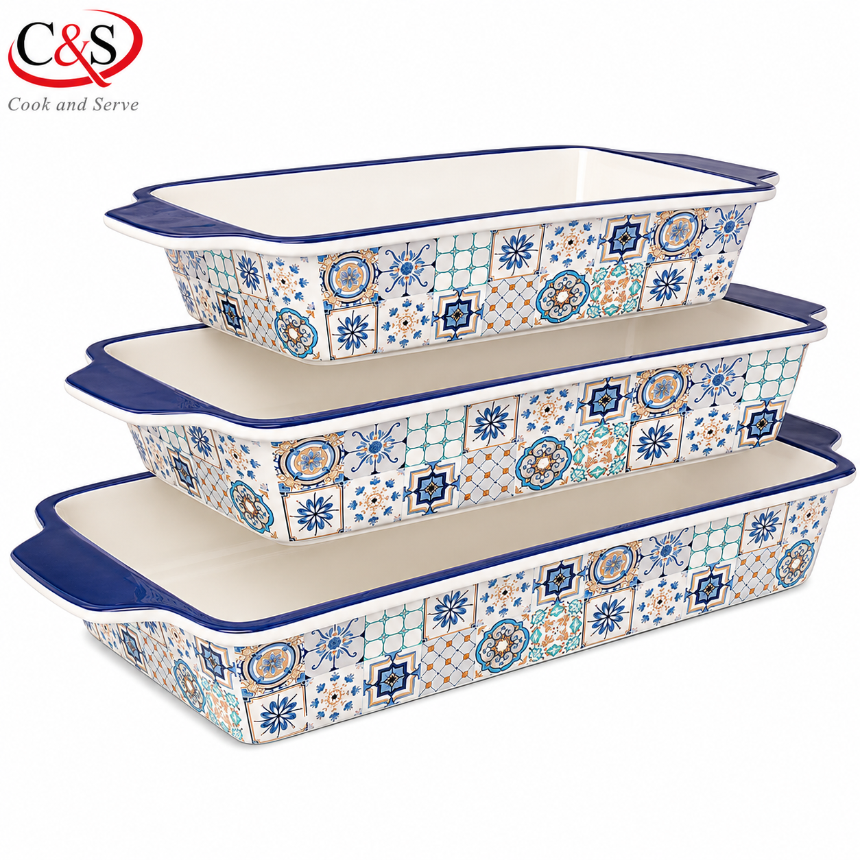 ست تابه مستطیل مالاگا سری B سه پارچه C&S