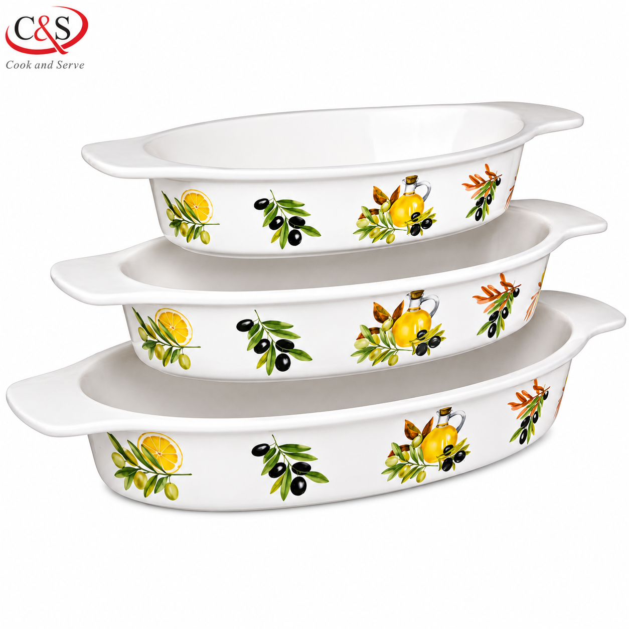ست تابه بیضی مالاگا سری B سه پارچه C&S