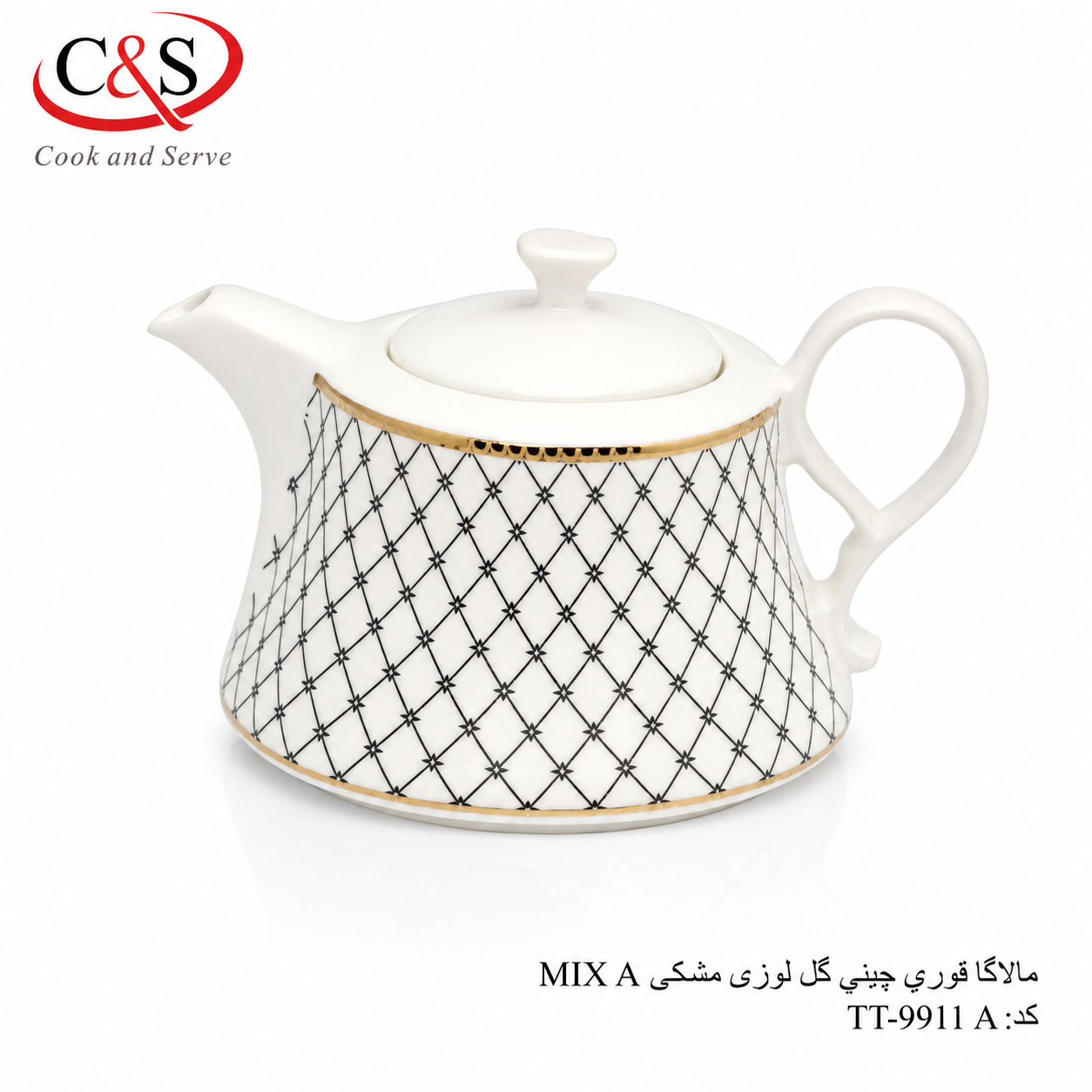 مالاگا قوری چینی MIX A با طرح لوزی C&S