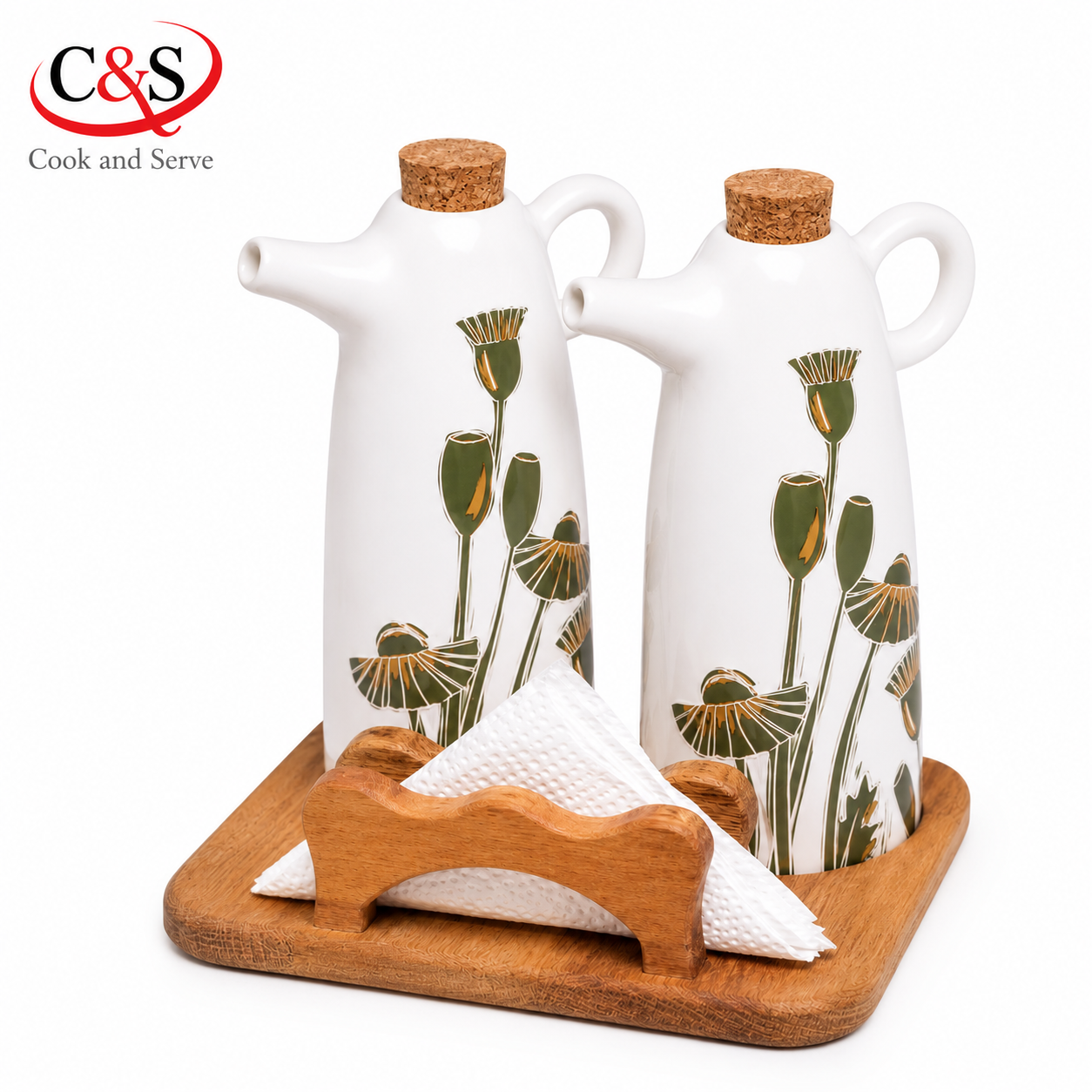 سرویس آبلیموخوری سرامیکی تاناجر 3 پارچه سبز C&S