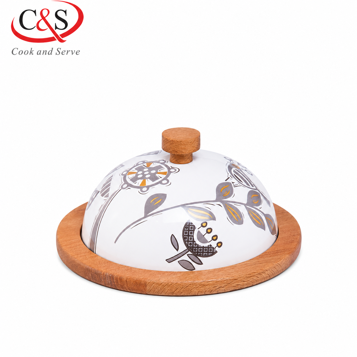 کره خوری سرامیکی تاناجر طوسی با پایه چوب راش C&S