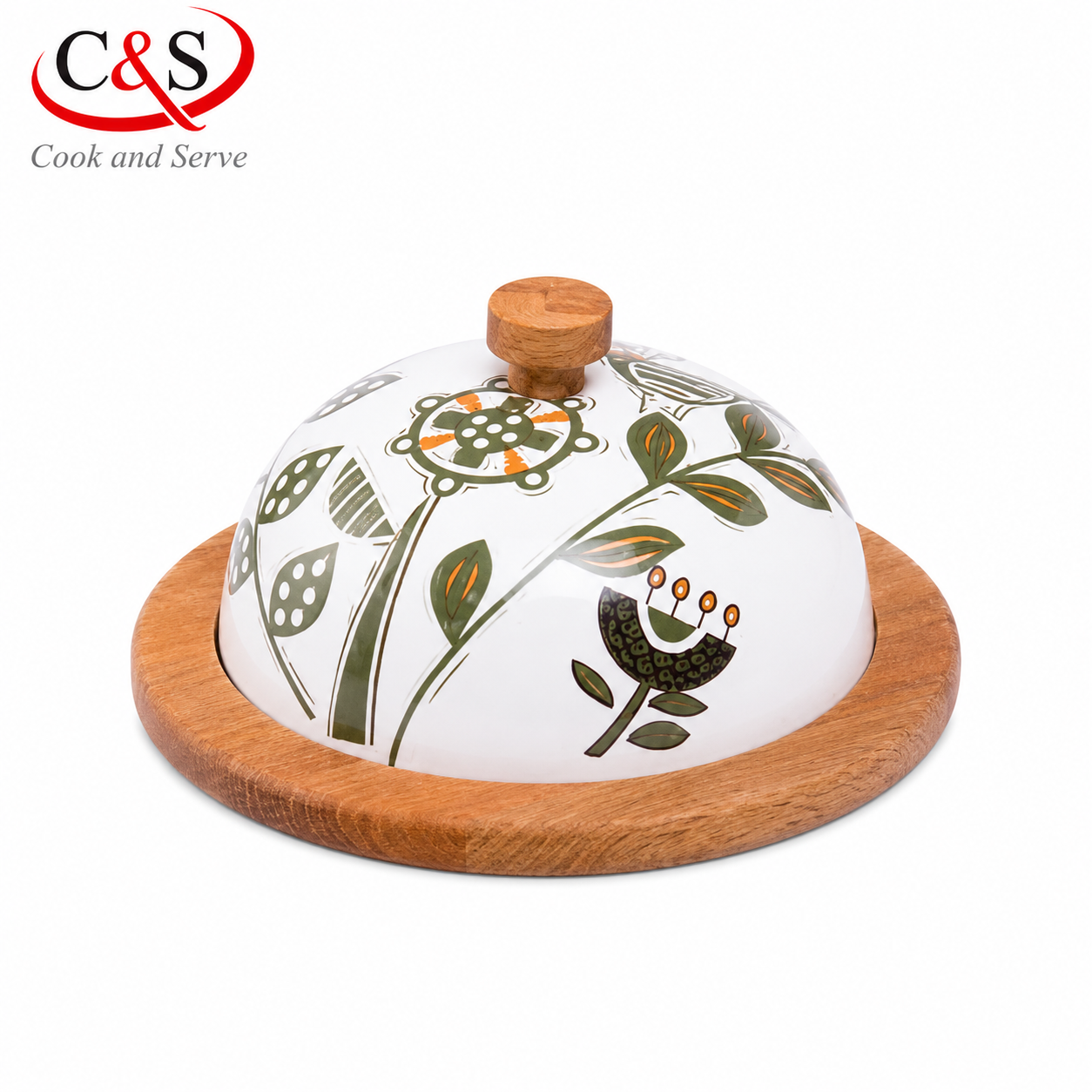 کره خوری سرامیکی تاناجر سبز با پایه چوب راش C&S