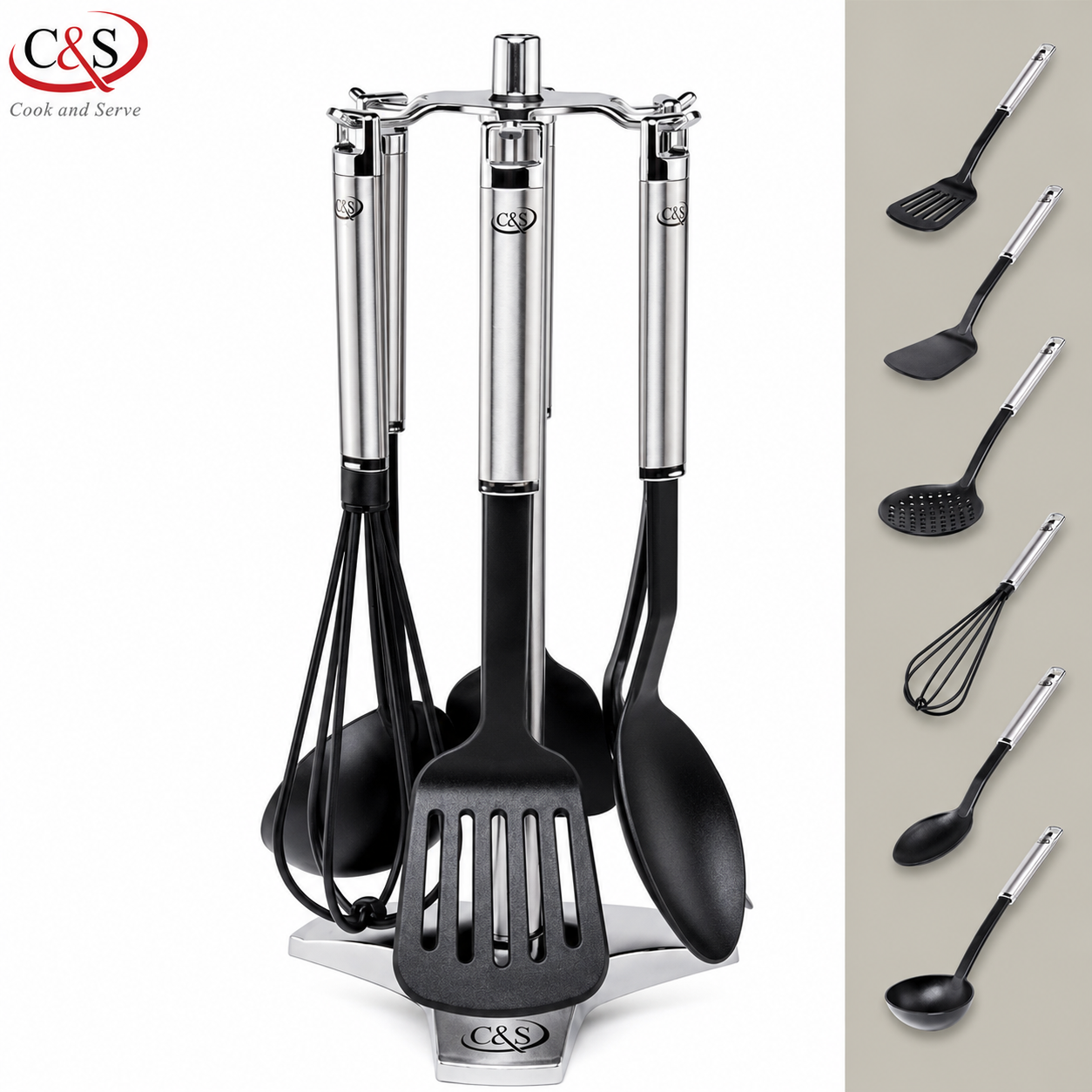سرویس کفگیر و ملاقه 7 پارچه کادیز C&S