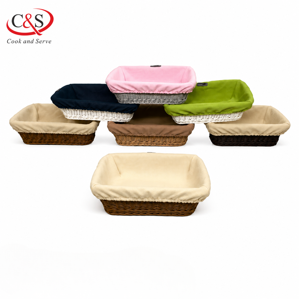 سبد مستطیل بزرگ 32×26 با کاور پارچه C&S