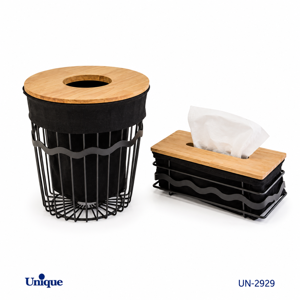 ست سطل و جا دستمال فلزی یونیک UNIQUE