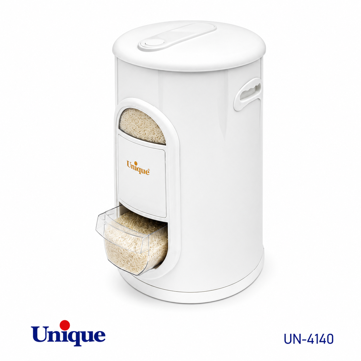 سطل برنج 10 کیلویی پیمانه‌دار سفید