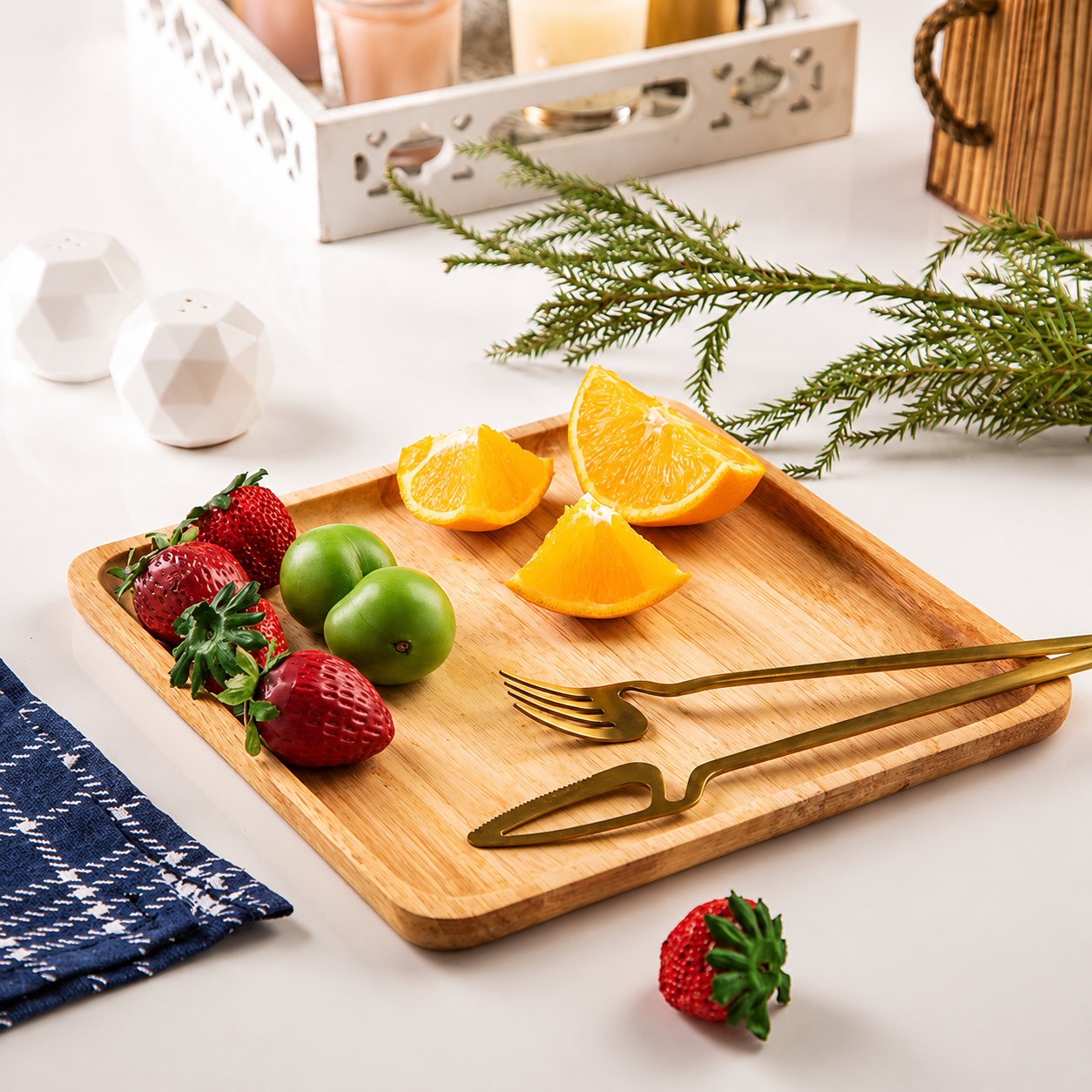 سینی چوبی مربع کوچک رابر