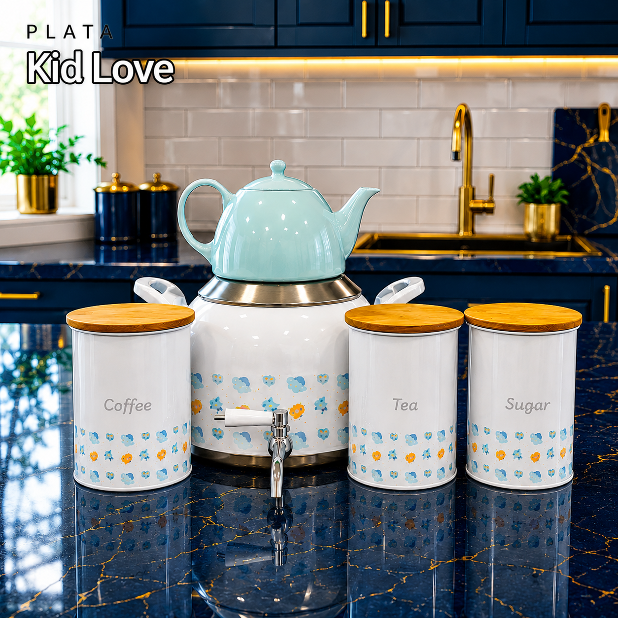ست کتری و قوری ۵ پارچه Kitchen Verplata مدل Flor