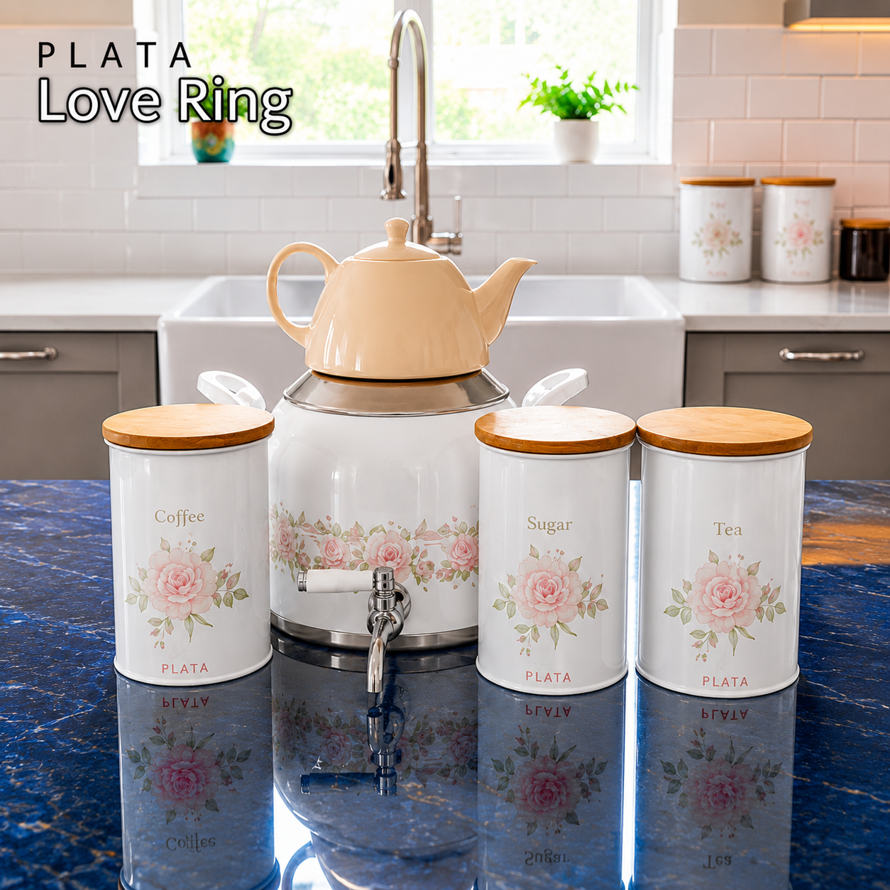 ست کتری و قوری ۵ پارچه Kitchen Verplata مدل Flor