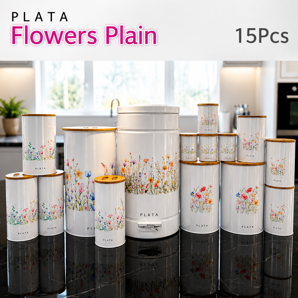 سرویس آشپزخانه ۱۵ پارچه درب بامبو Kitchen Verplata