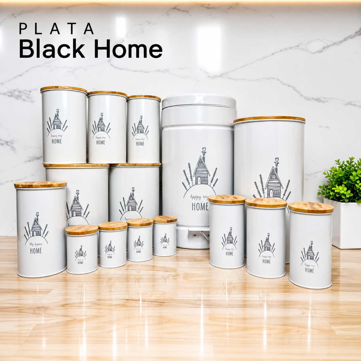 سرویس آشپزخانه ۱۵ پارچه درب بامبو Kitchen Verplata