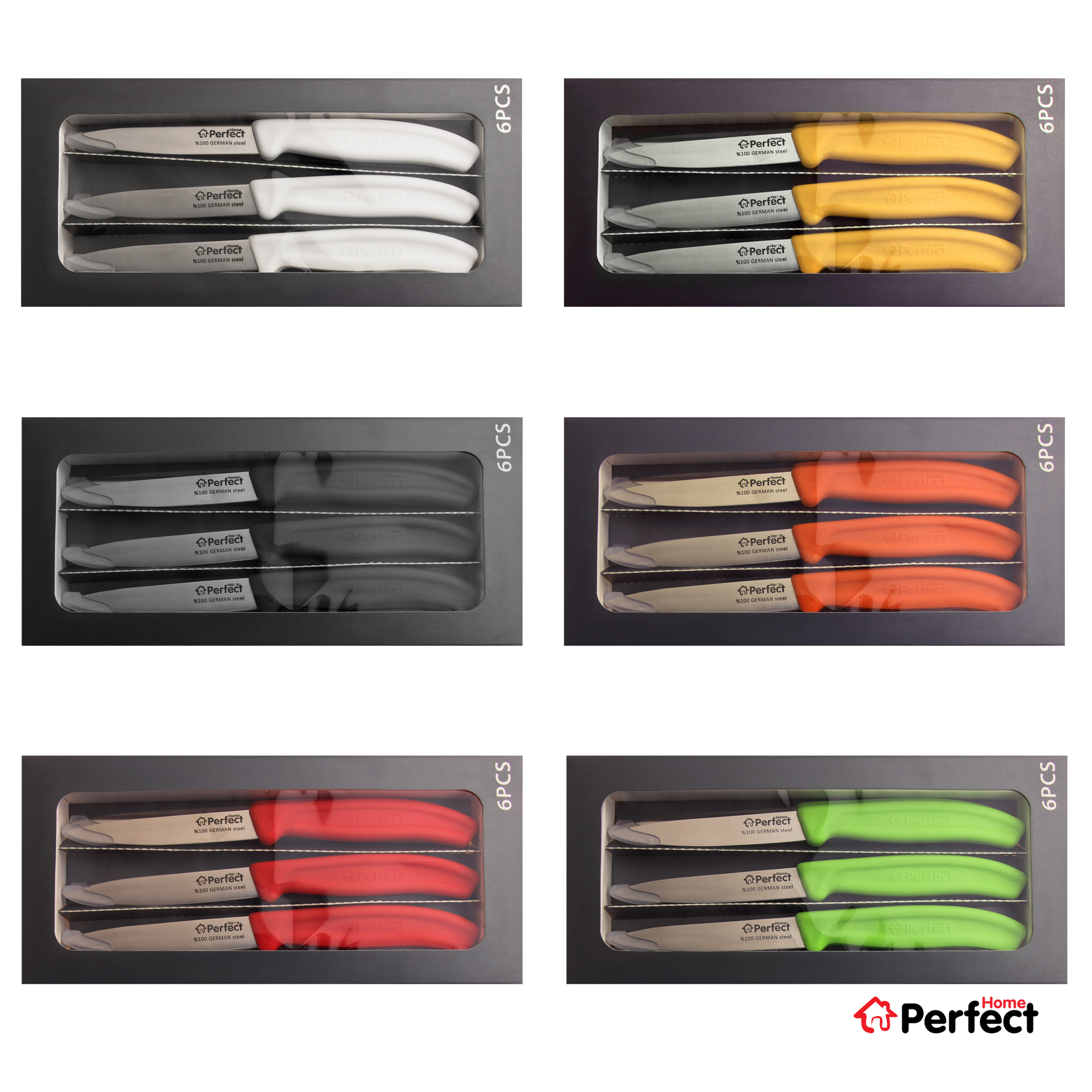 چاقو دم دستی ساده Perfect Home مدل P8110 (بسته 6 تایی)