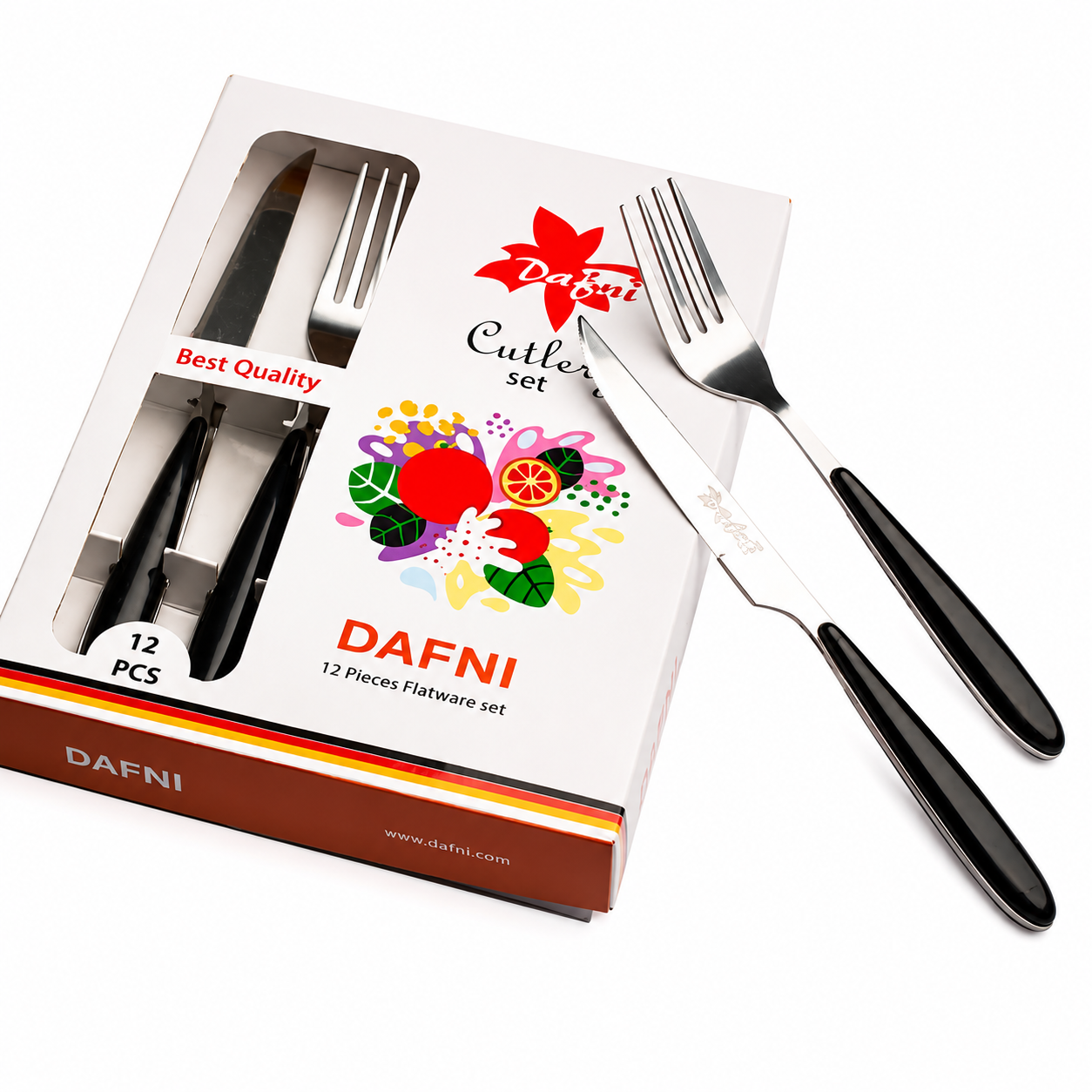 سرویس کارد و چنگال 12 پارچه دافنی (Dafni) مشکی