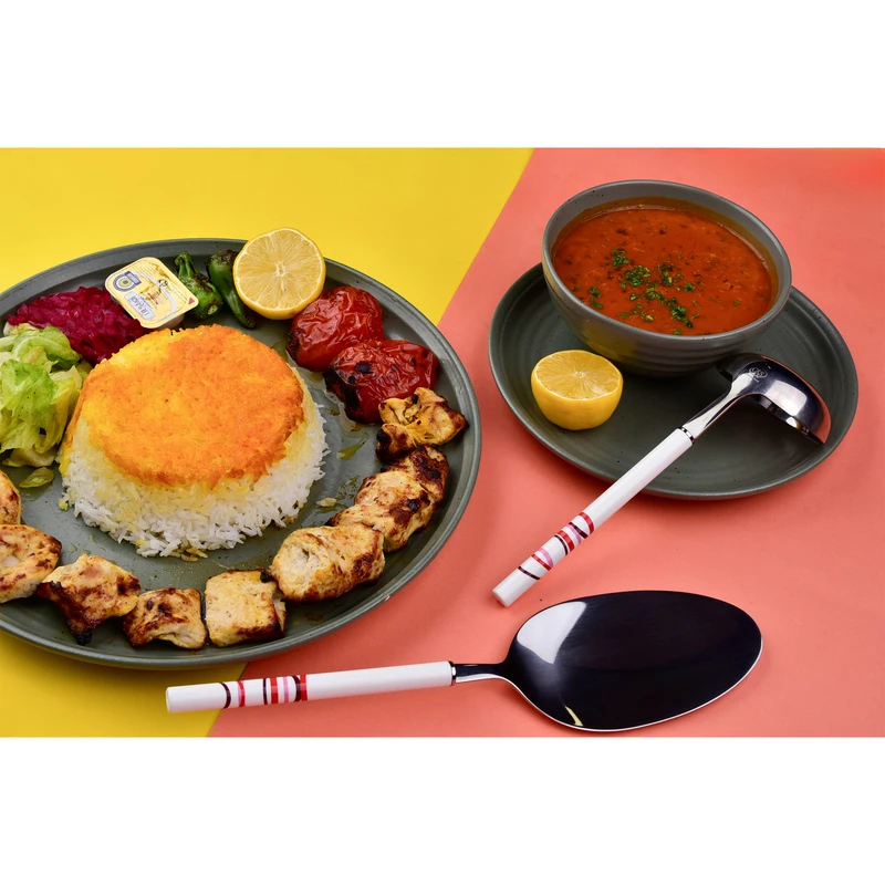 کفگیر و ملاقه سی اند اس C&S طرح گرد قرمز