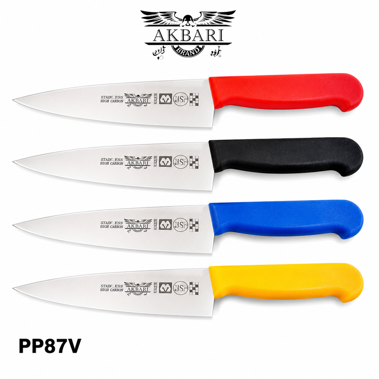 کارد آشپزخانه اکبری تیغه 6 اینچ فولاد ژاپن مدل PP87B