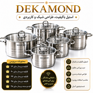 سرویس قابلمه استیل ۱۰ پارچه دکاموند Decomond