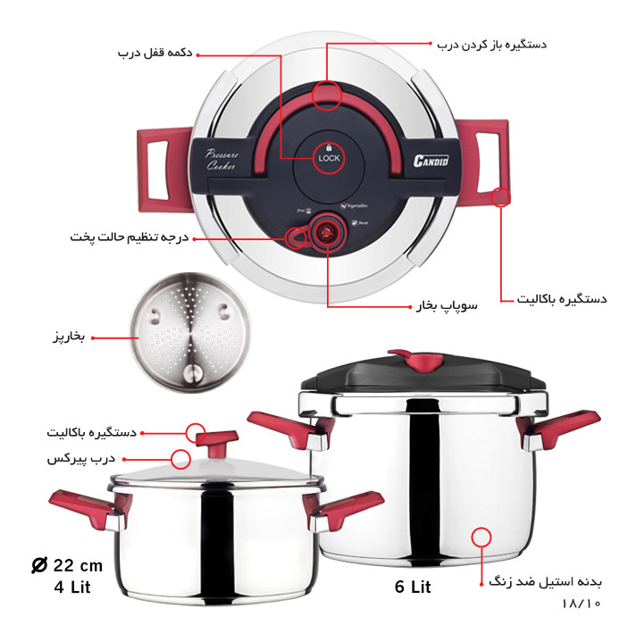 زودپز دوقلو ۴ و ۶ لیتری هلیوس کاندید