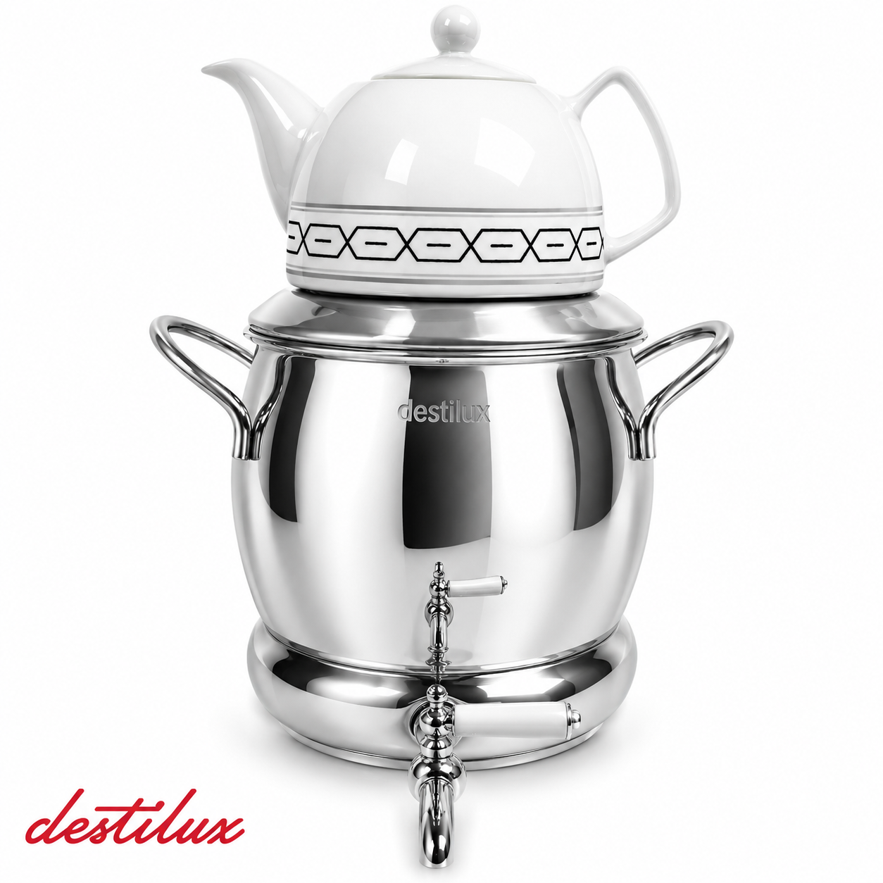کتری و قوری شیردار ۵ لیتری دستی لوکس Destilux