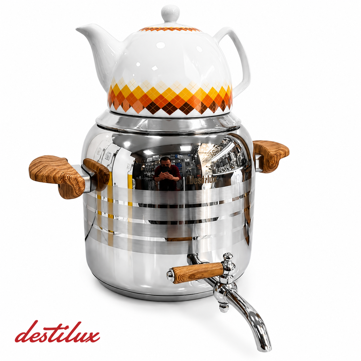 کتری و قوری شیردار ۵ لیتری دستی لوکس Destilux