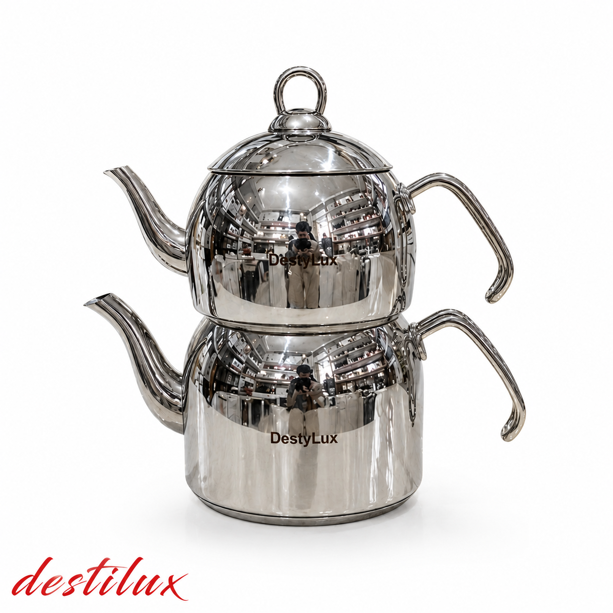 کتری و قوری لوله‌دار ۲.۵ لیتر دستی لوکس Destilux