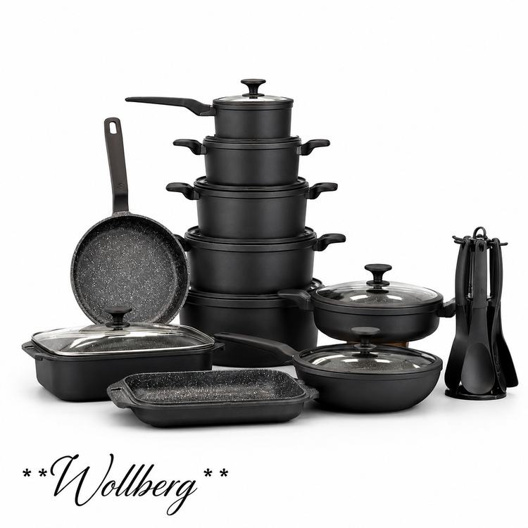 سرویس قابلمه چدن ۲۵ پارچه وارداتی Wollberg