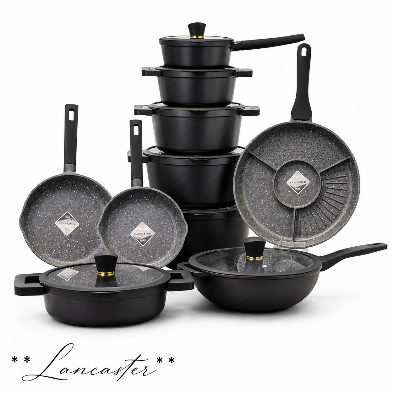 سرویس قابلمه چدن ۱۷ پارچه وارداتی Lancaster