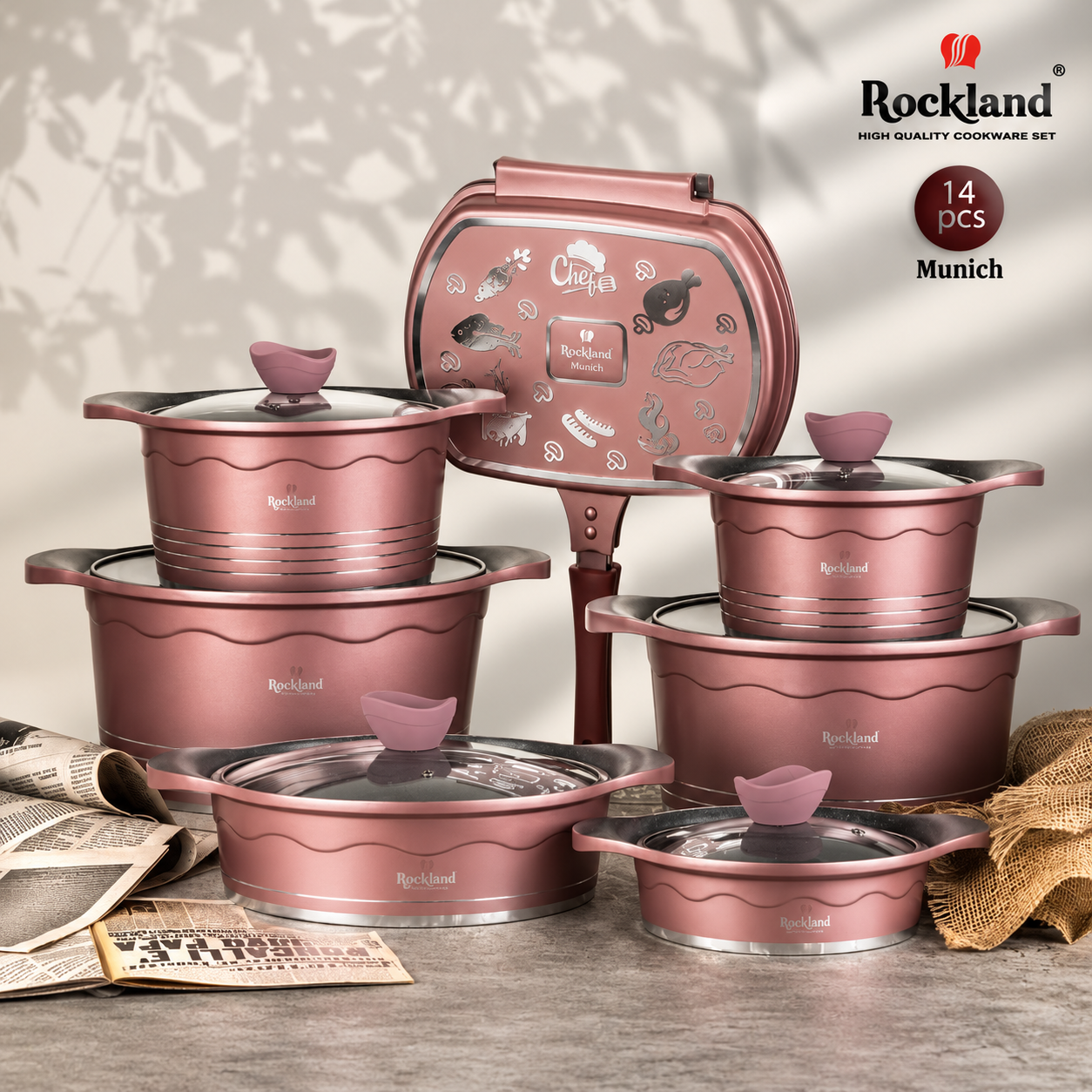 سرویس قابلمه ۱۴ پارچه راکلند ROCKLAND مدل مونیخ