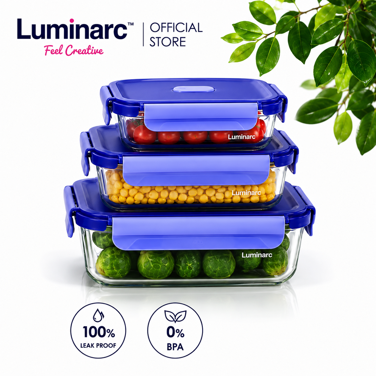 ظرف فریزری مستطیل لومینارک Luminarc