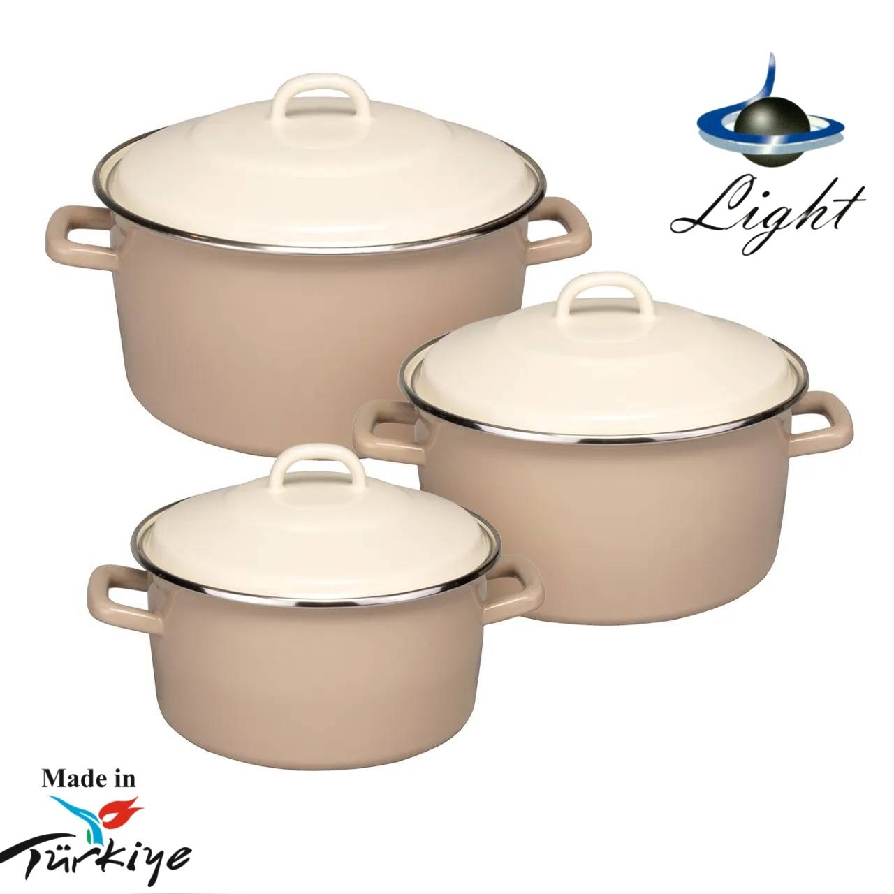 سرویس قابلمه ۶ پارچه لعابی لایت Light نسکافه ای