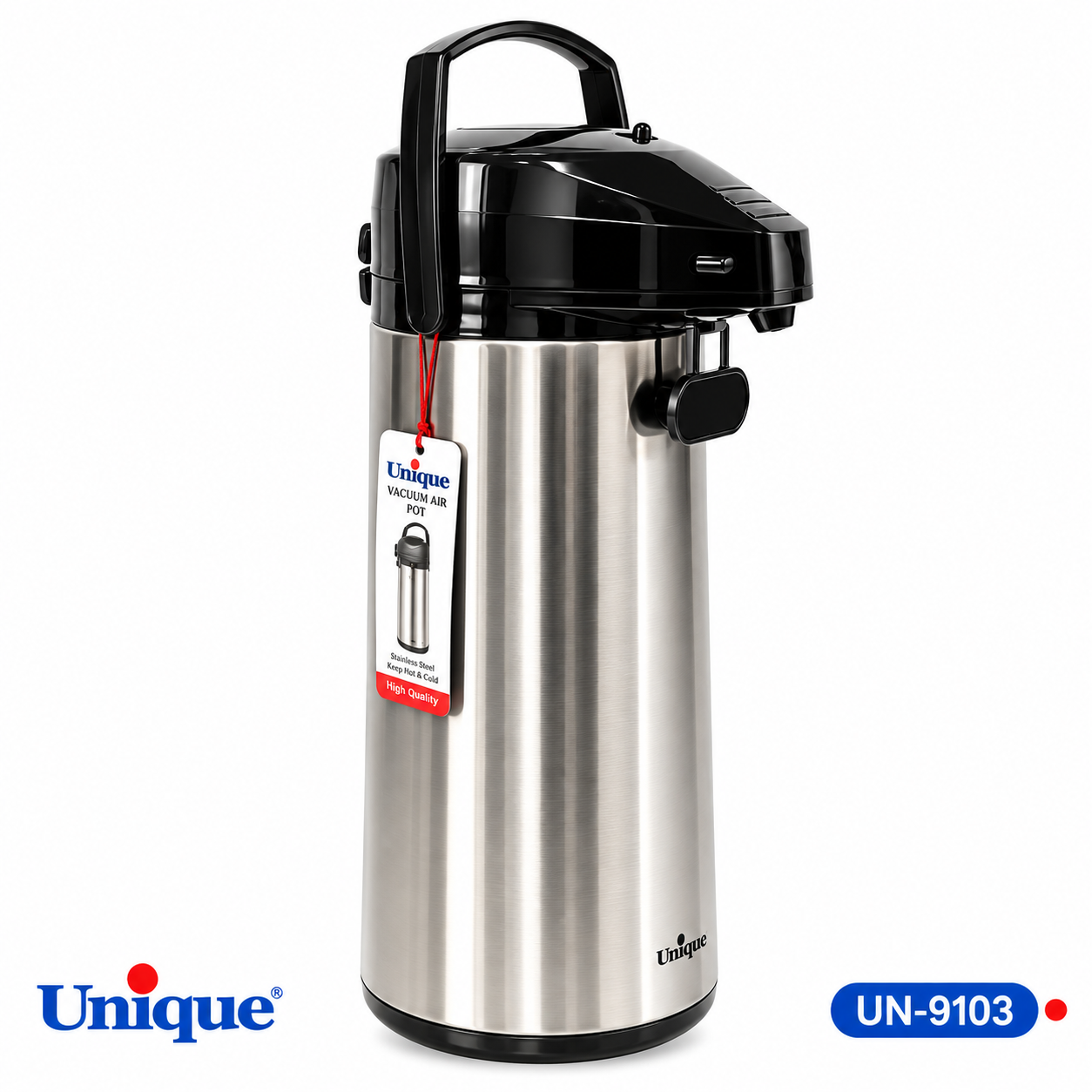 فلاسک استیل ۲.۵ لیتری شیشه صورتی یونیک Unique
