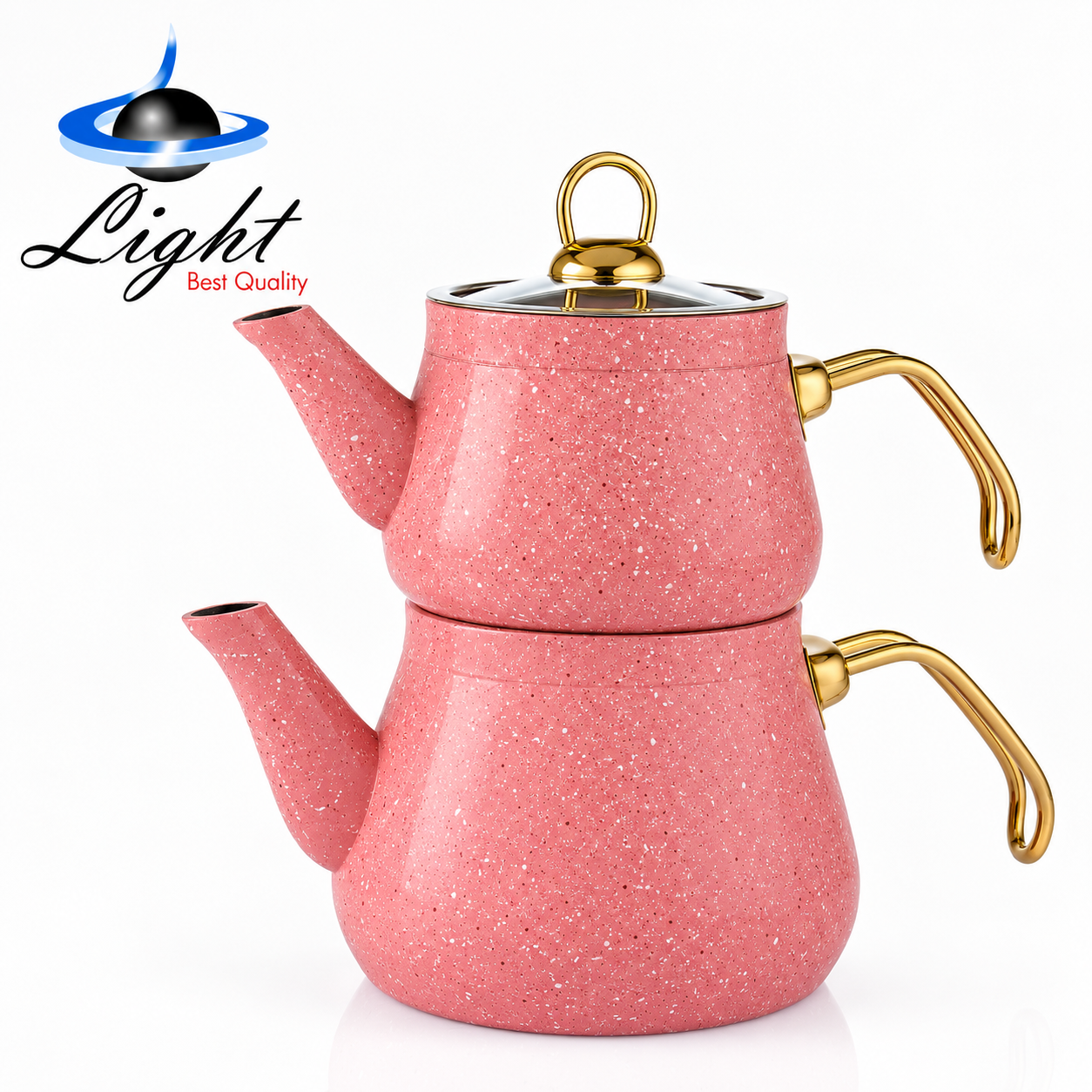 کتری قوری گرانیتی لایت Light صورتی