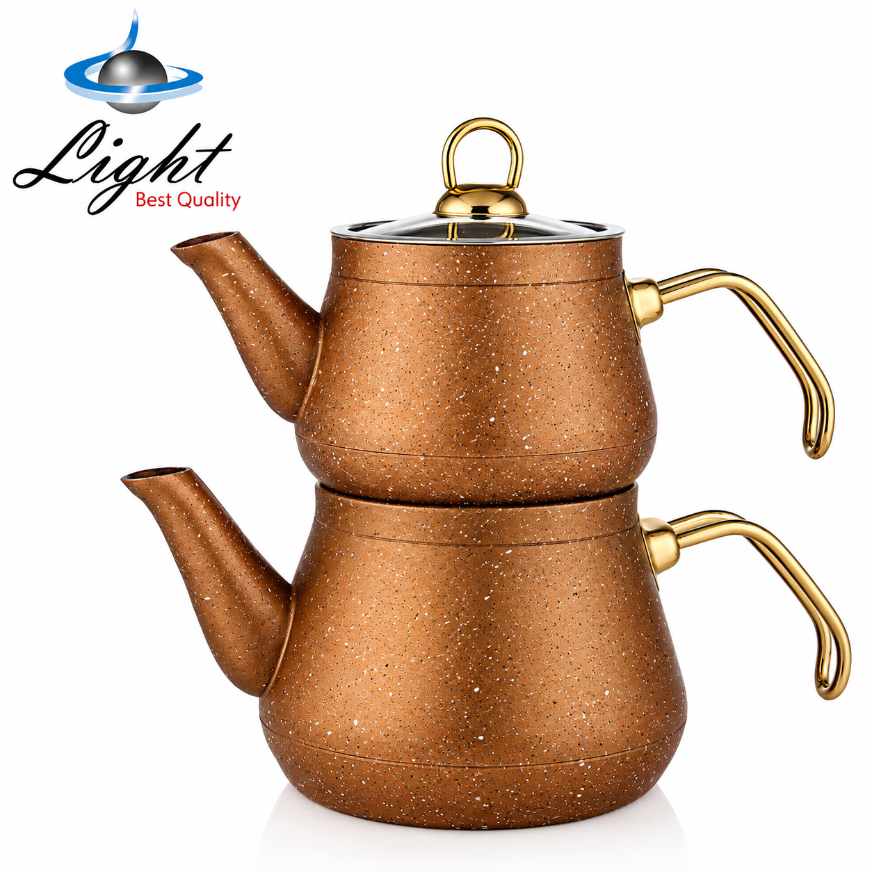 کتری قوری گرانیتی لایت Light قهوه ای
