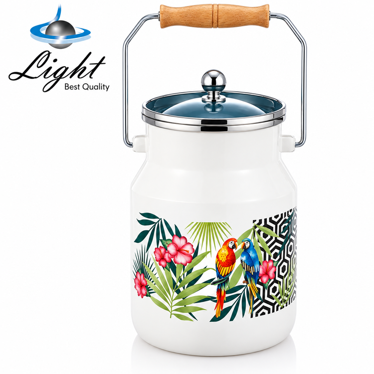 دبه روغن ۲ لیتری لعابی لایت Light طرح طوطی