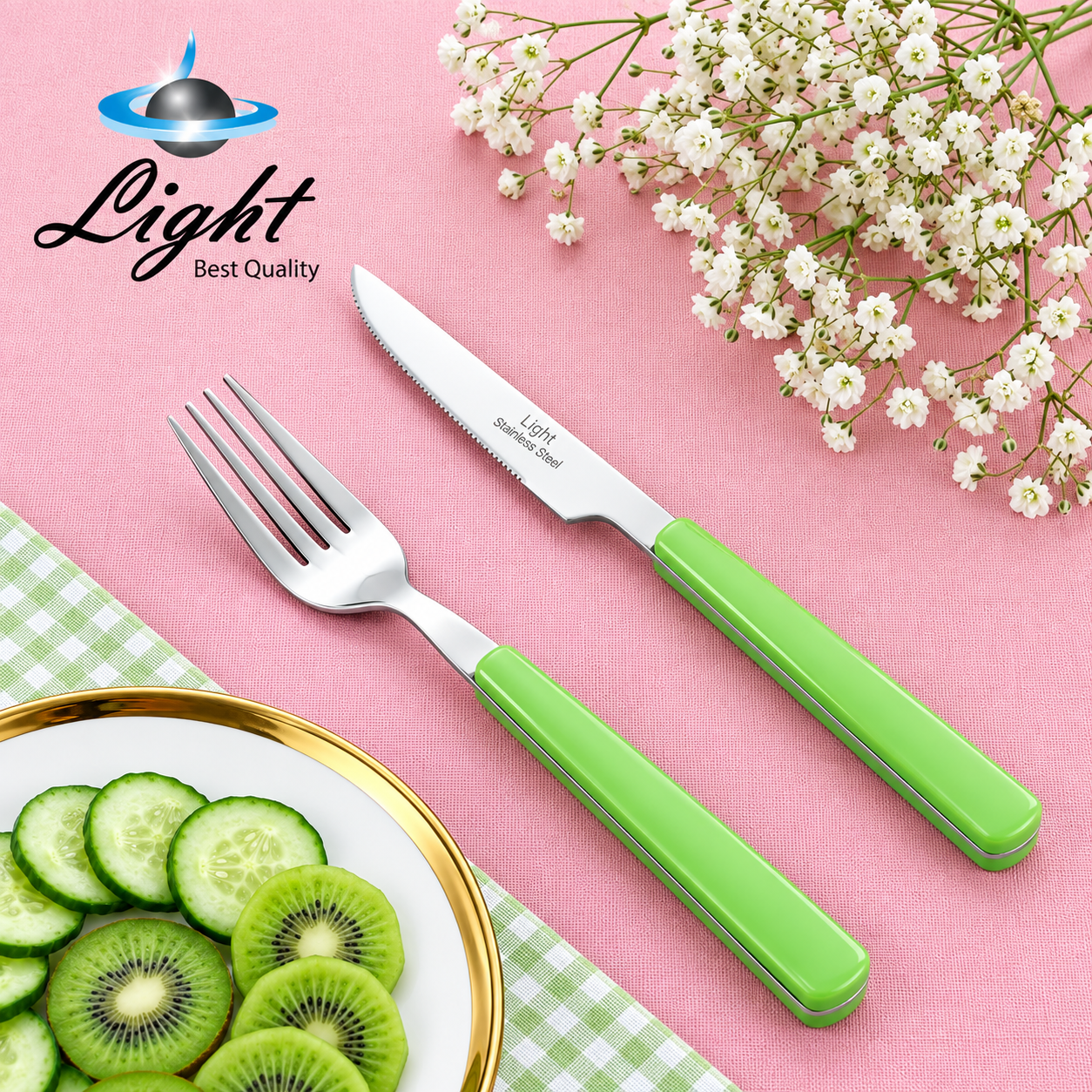 سرویس ۱۲ پارچه کارد و چنگال میوه خوری لایت Light سبز