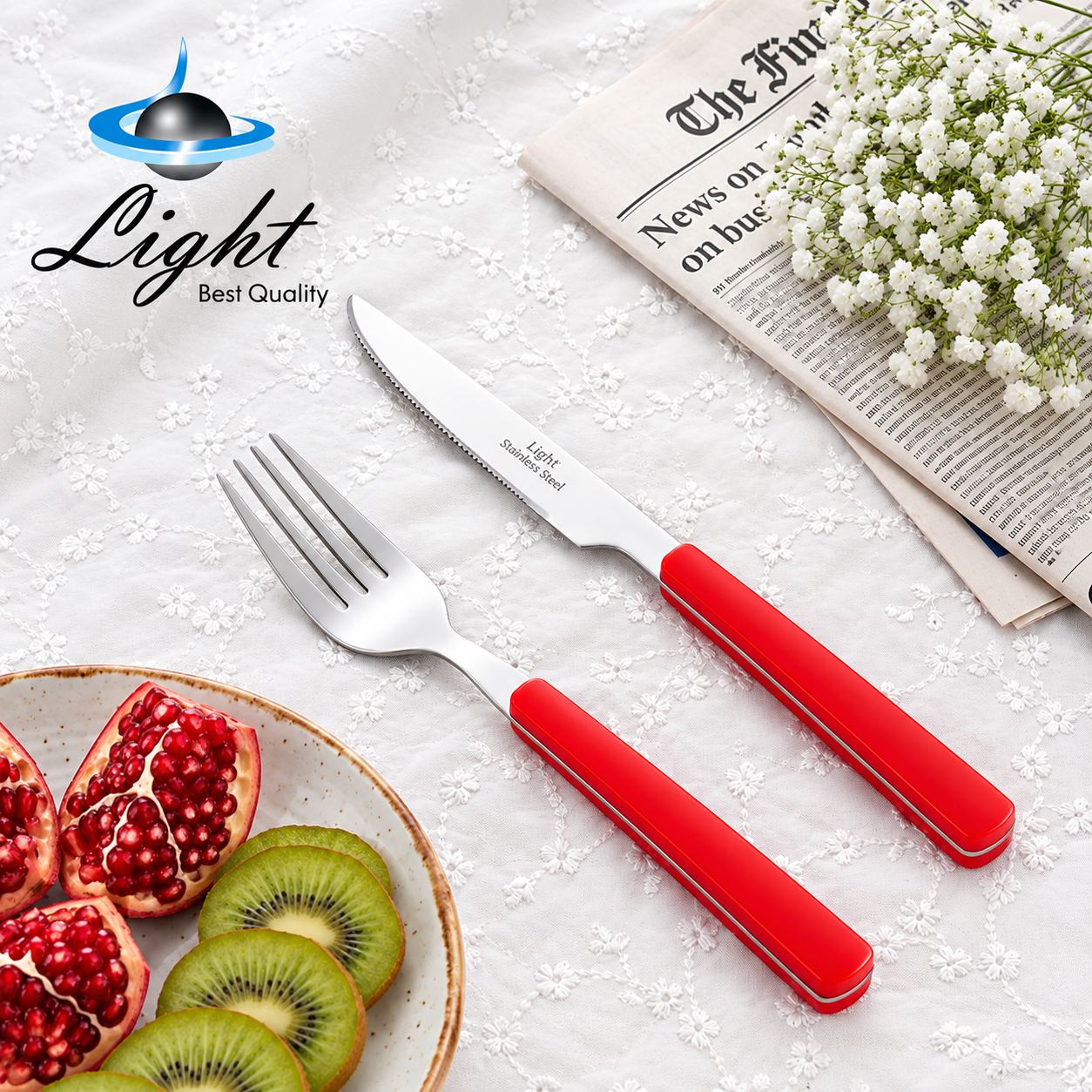 سرویس ۱۲ پارچه کارد و چنگال میوه خوری لایت Light قرمز