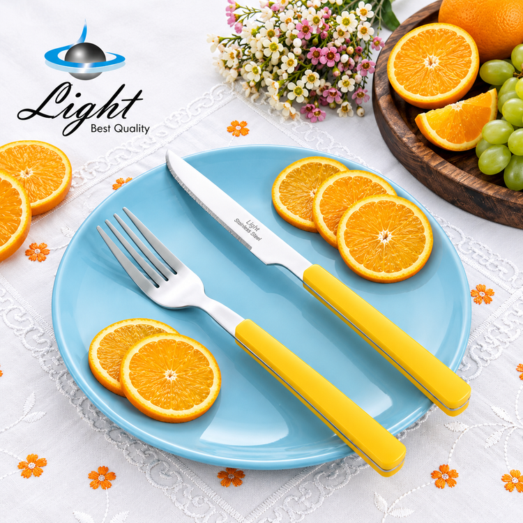 سرویس ۱۲ پارچه کارد و چنگال میوه خوری لایت Light زرد