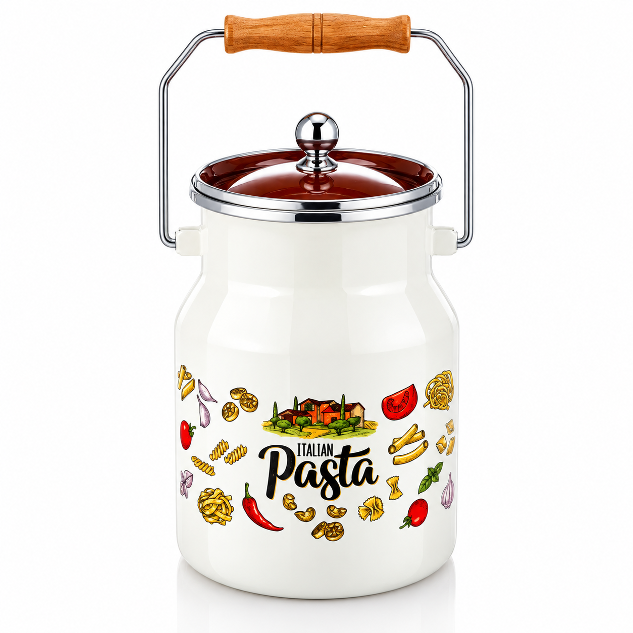 دبه روغن ۲ لیتری لعابی لایت Light طرح پاستا